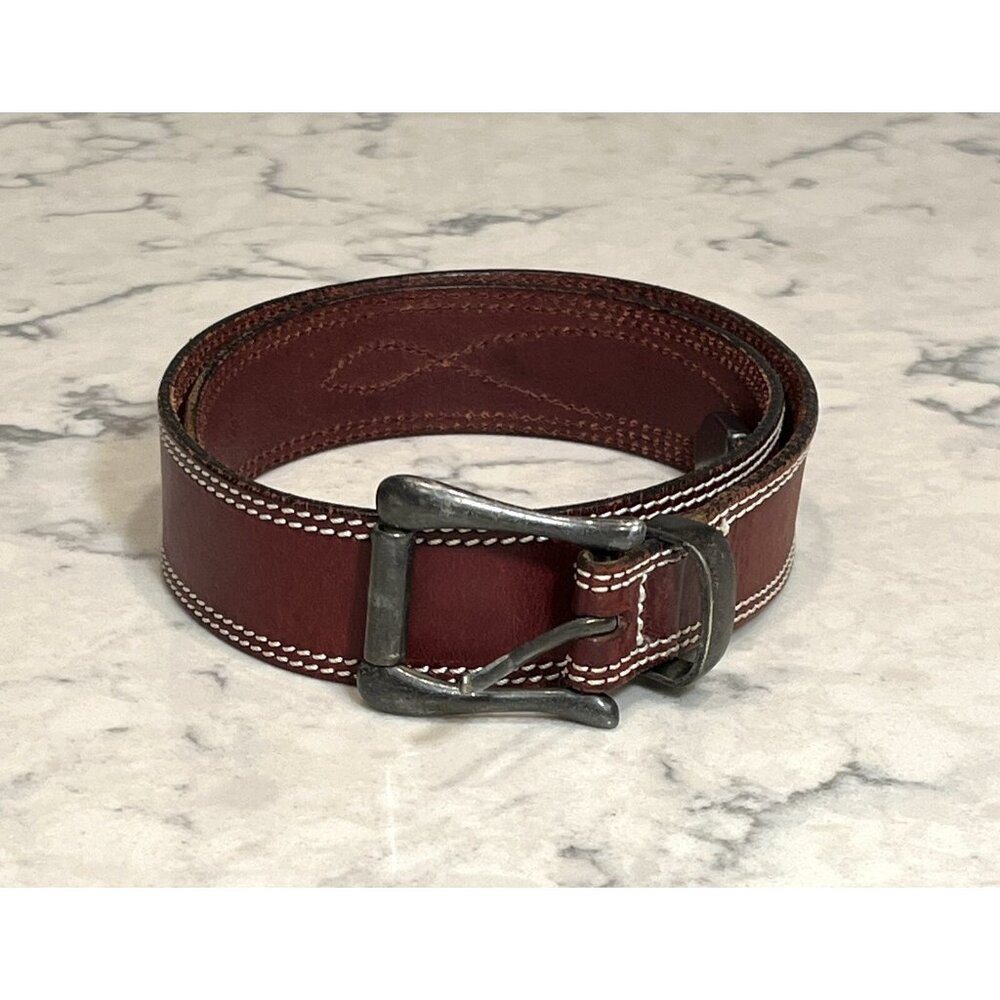 Leonardo Red Italian Leather Belt‎ Western 75/90, 1" Wide